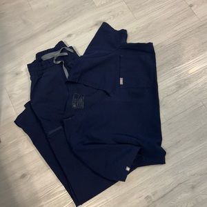 Figs: Navy Catarina 1 Pocket Large Top and Kade Large Tall Bottom